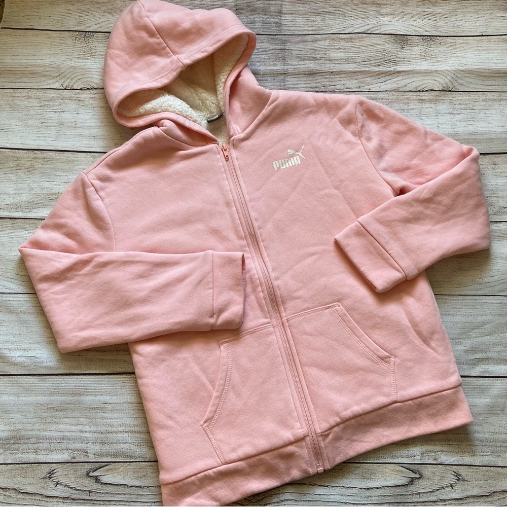 Puma Sherpa Lined Hooded Jacket Girls Large 14-16